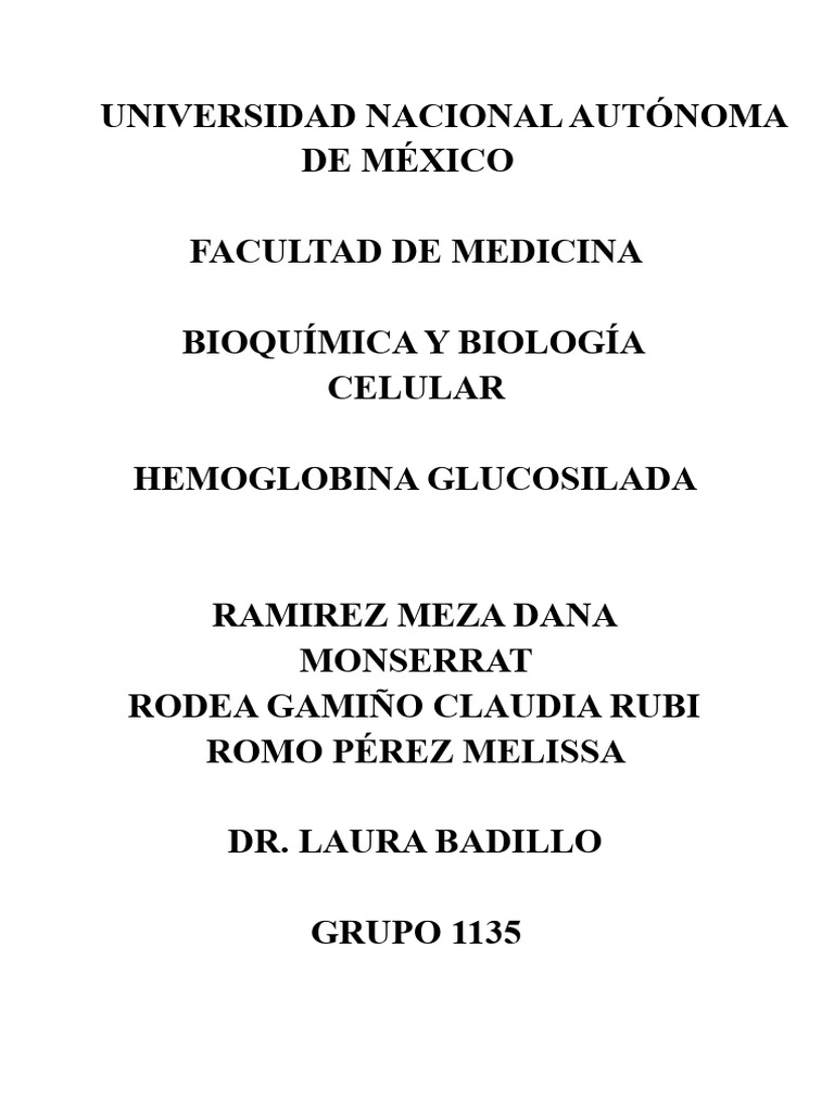 Hemoglobinaglucosilada | PDF