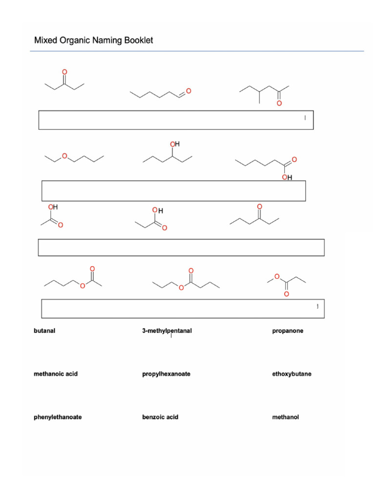 Full Mixed Organic Naming Booklet Pdf