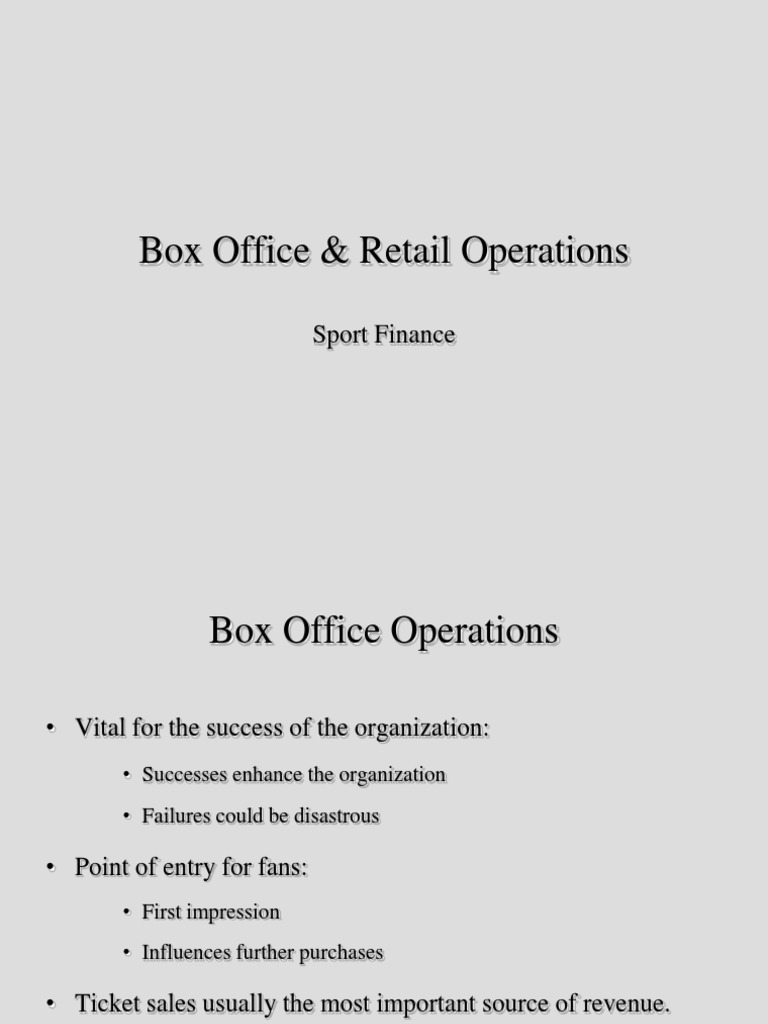 5321 - Box Office & Retail Operations | PDF | Ticket (Admission) | Box ...