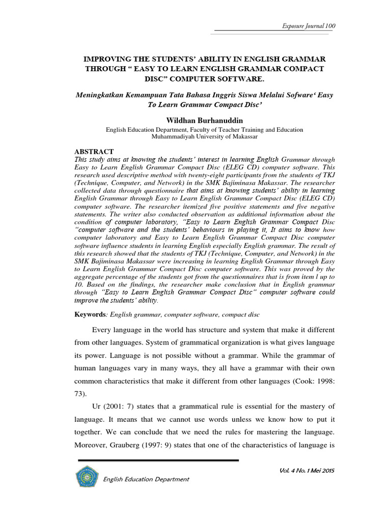 Improving The Students Ability in Englis 9c69ead7 | PDF | Computer ...