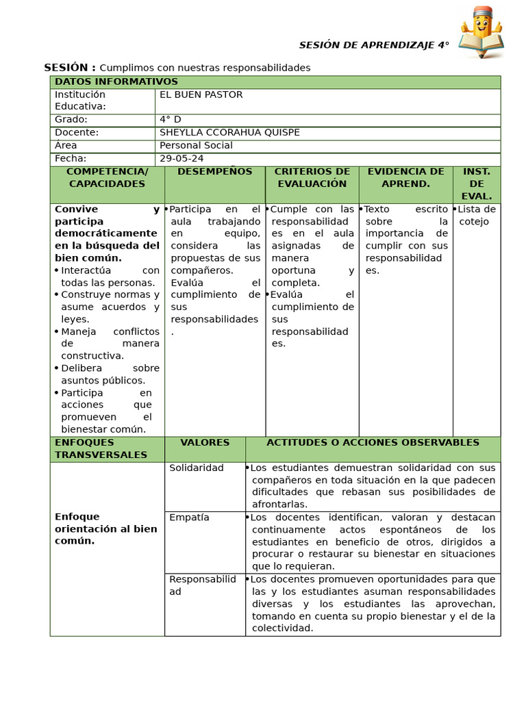 Personal Responsabilidades Pdf