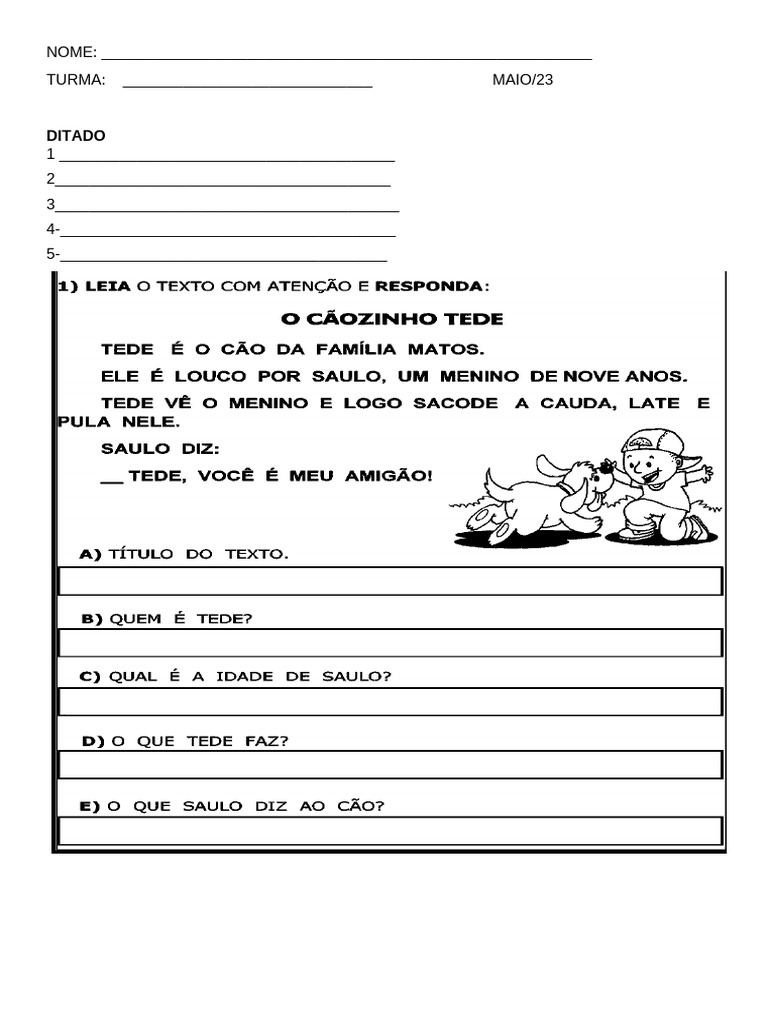 Avaliação de Portugues 2 Ano 1 | PDF