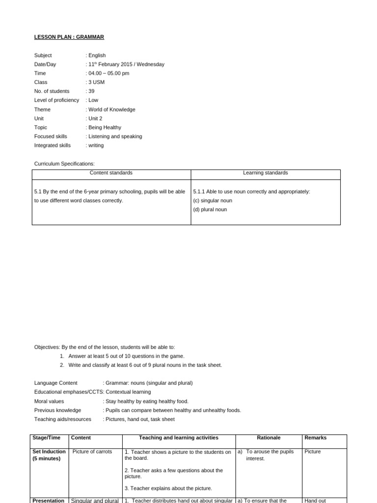 Lesson Plan | PDF