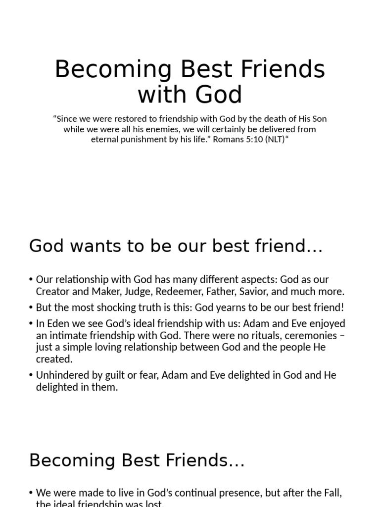 Becoming Best Friend With God Rtw3 | PDF