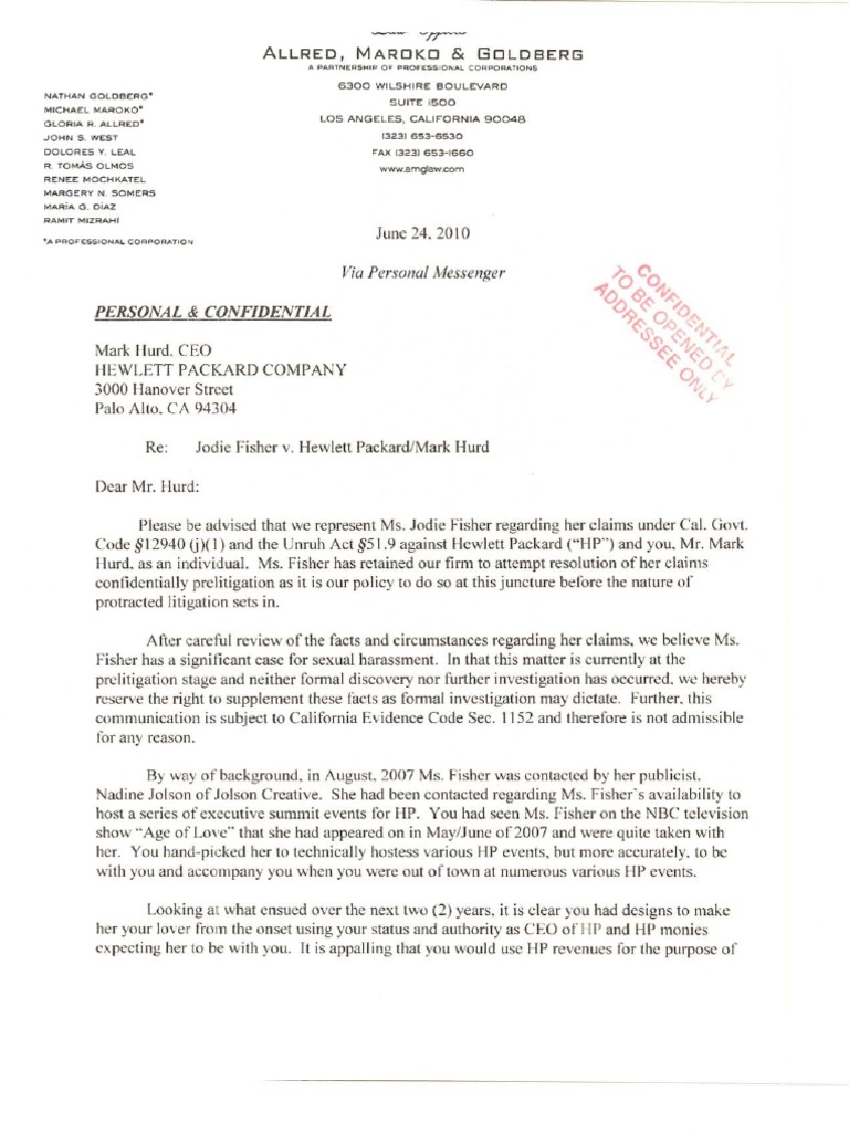 Allred Letter Redacted New | PDF
