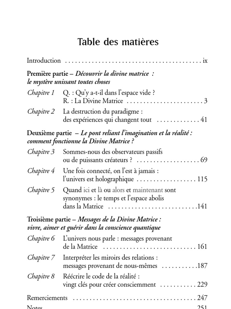 La Divine Matrice - Extrait Du Livre de Gregg Braden | PDF