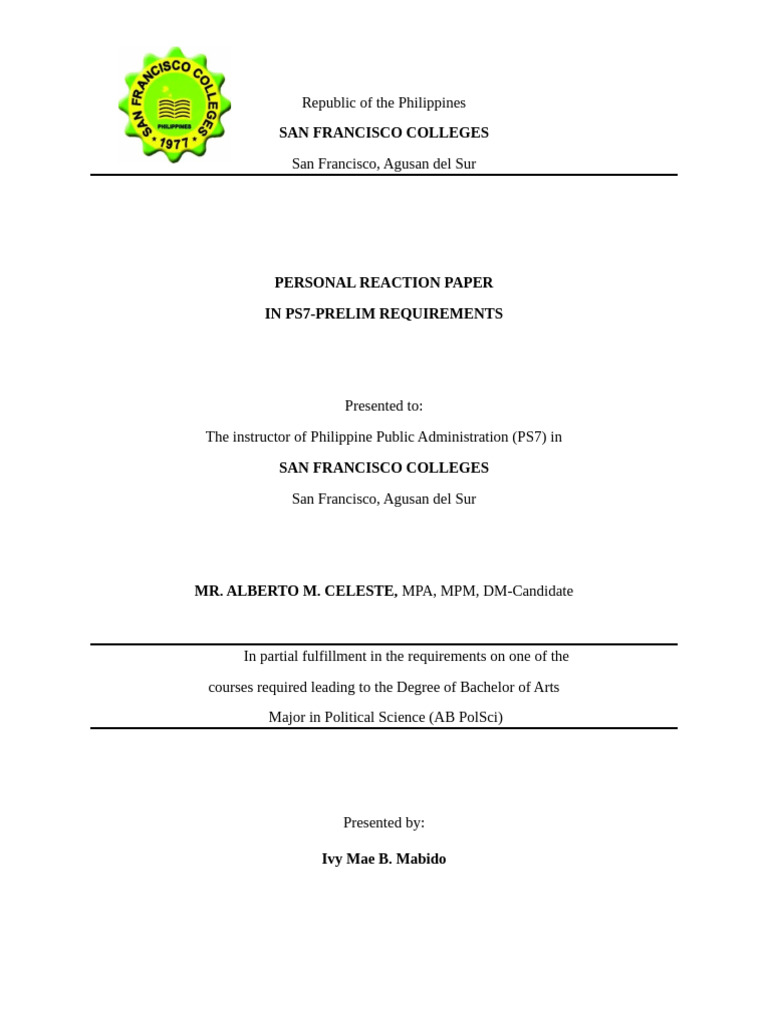 THE MODERN PUBLIC ADMINISTRATION - Reaction Paper | PDF