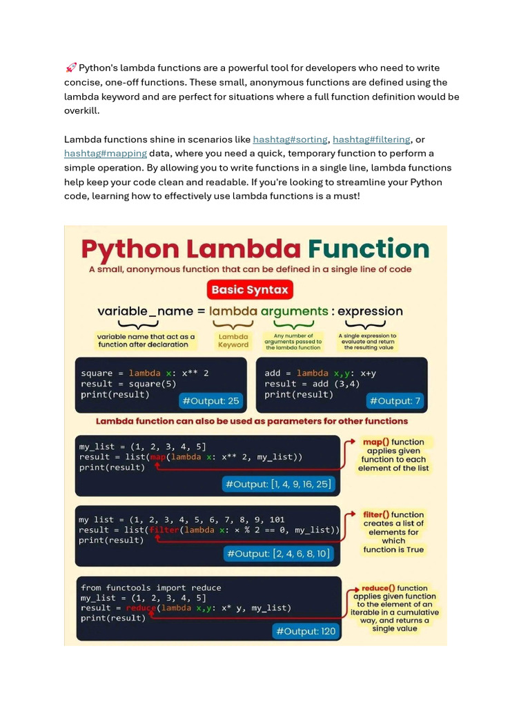 Python Lambda Easy Guide | PDF