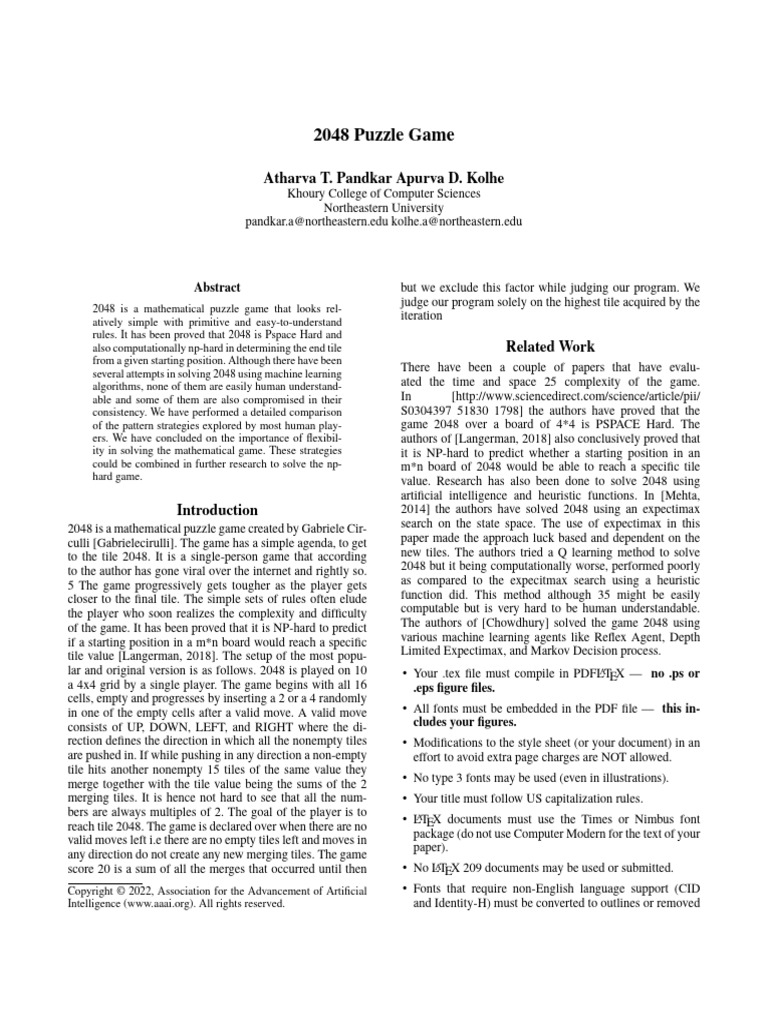 AAAI Press LaTeX Template PDF