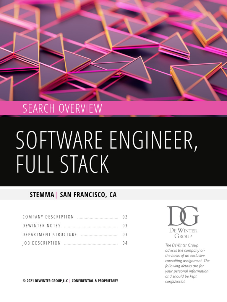Overview - Software Engineer, Full Stack - Stemma | PDF