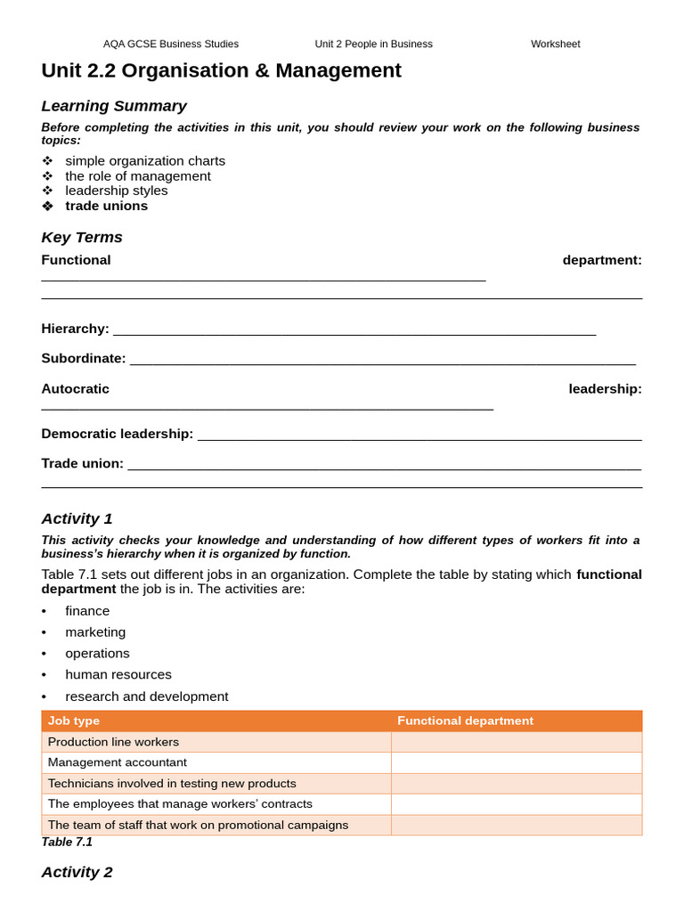Unit 2.2 Worksheet | PDF