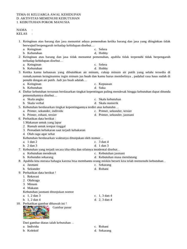 Tema 01 Keluarga Awal Kehidupan Pdf