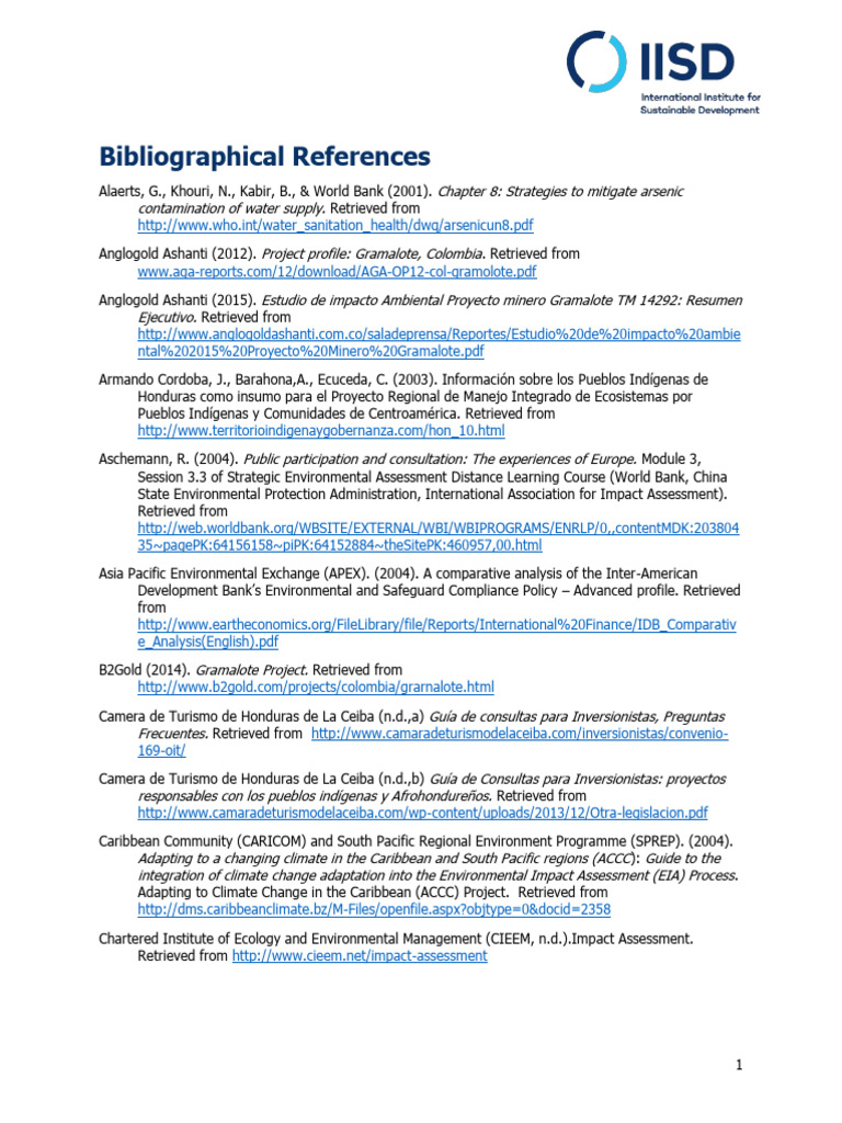 Bibliographical References | PDF | Environmental Impact Assessment ...