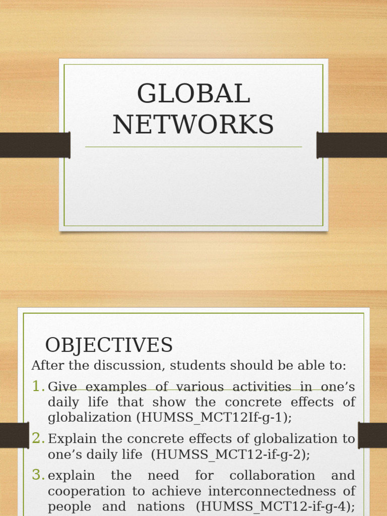 Lesson #5 Global Networks | PDF