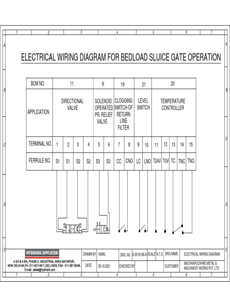 Electrical Wiring Diagram For Bedload Sluice Gate Operation | PDF