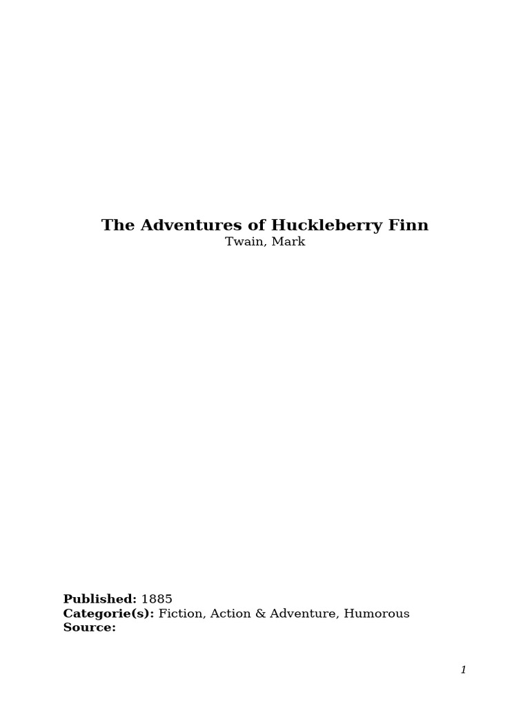 Adventures of Huckleberry Finn | PDF