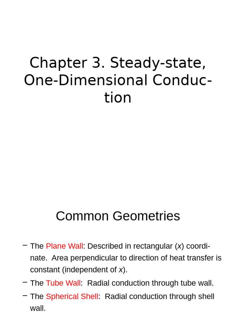One-Dimensional Heat Conduction | PDF | Thermal Conduction | Heat