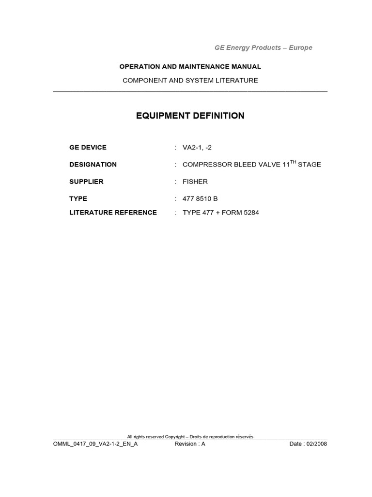 Compressor Bleed Valve Manual | PDF | Technology & Engineering