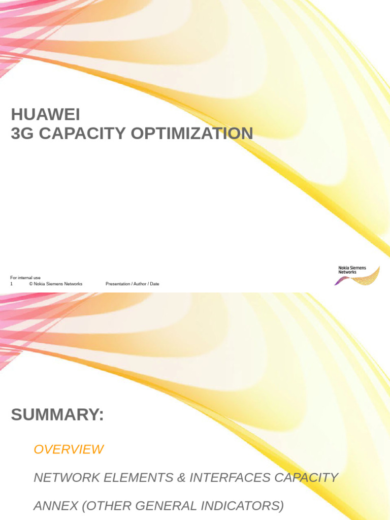 3g Huawei Capacity Optimization Process | PDF
