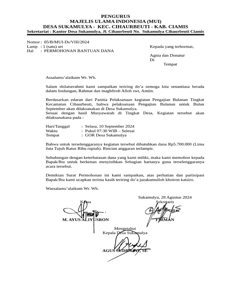 Contoh Proposal MUI | PDF