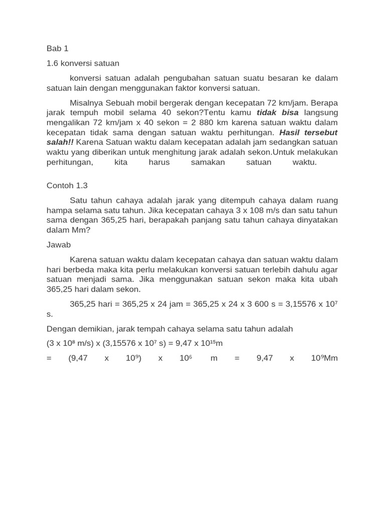 1.6 Konversi Satuan | PDF