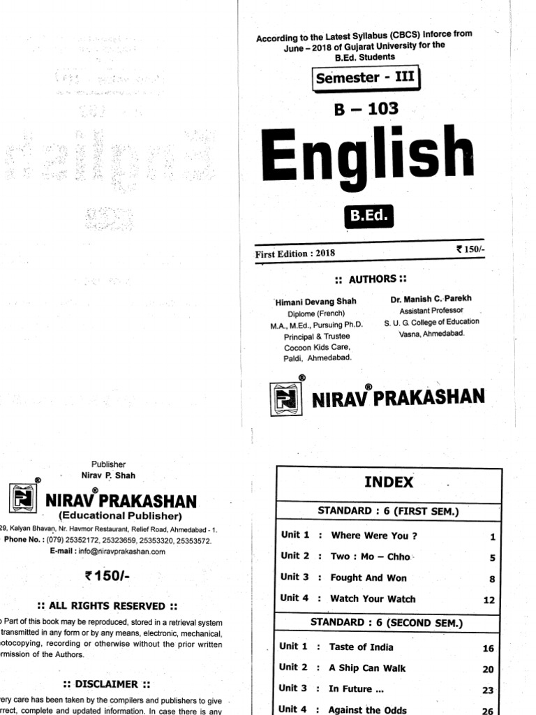 3rd Sem English Pdf