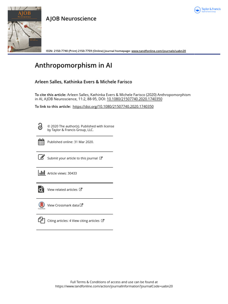 Anthropomorphism in AI | PDF