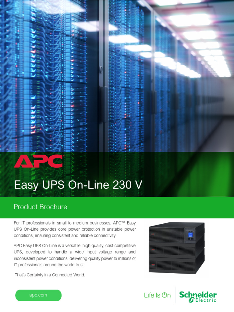APC Easy UPS On-Line SRV 10-20kVA 230V Brochure | PDF