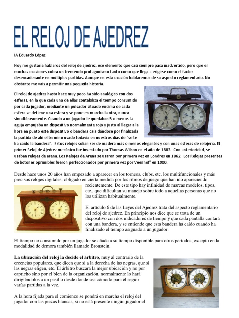 El Reloj de Ajedrez | PDF | Reloj | Ajedrez