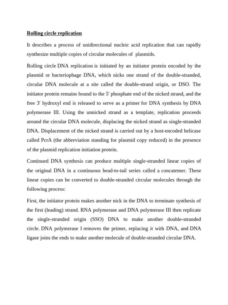 Rolling Circle DNA Replication Process | PDF | Foreign Language Studies ...