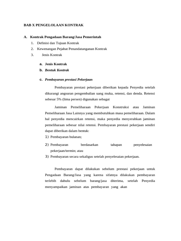 Pengelolaan Kontrak Pengadaan Barang/Jasa | PDF | Pengelolaan Keuangan ...