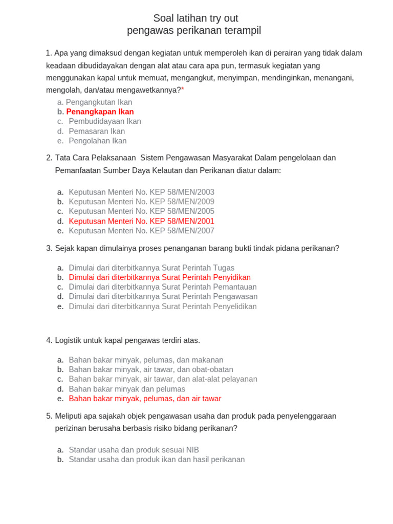 Soal Latihan Try Out | PDF