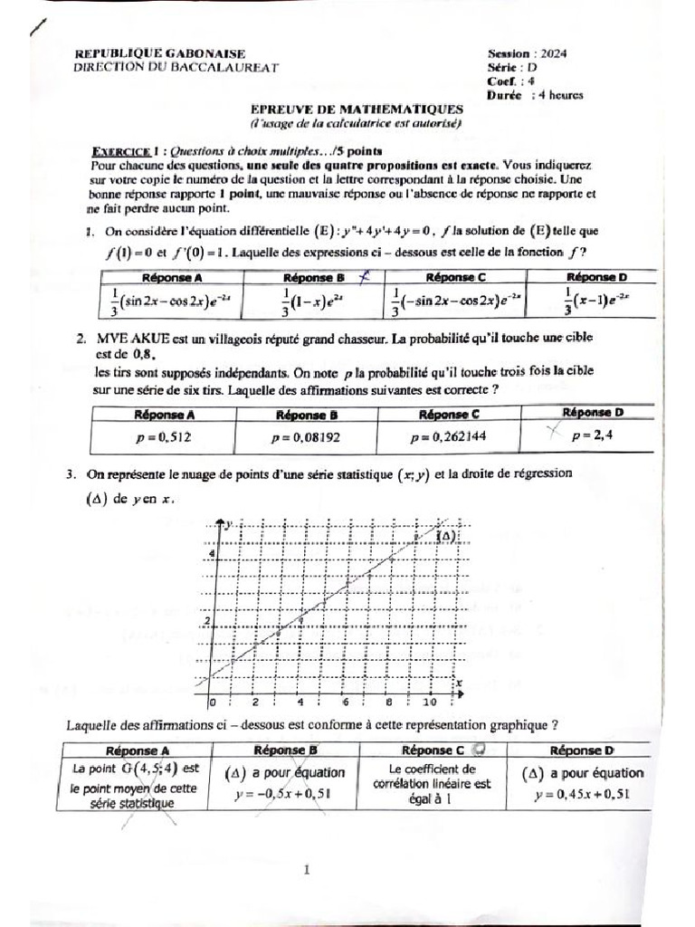 Bac Maths D | PDF