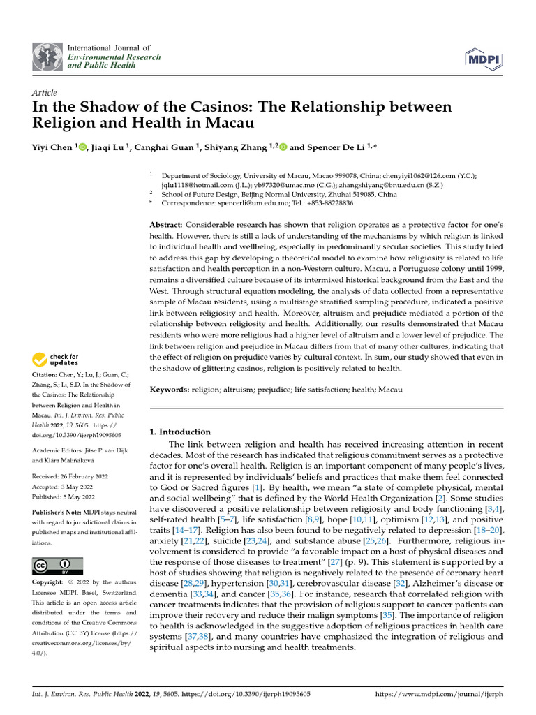 Relationship Between Religiosity and Health | PDF
