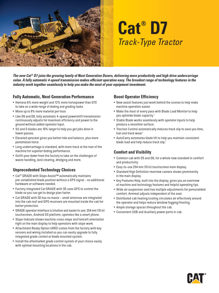 S3-Cat D7 Dozer Specalog AEXQ2748-00 20200422 1587570662 | PDF