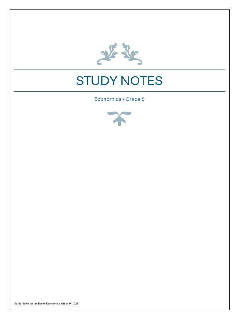 Study Notes For The Exam GR 9 | PDF
