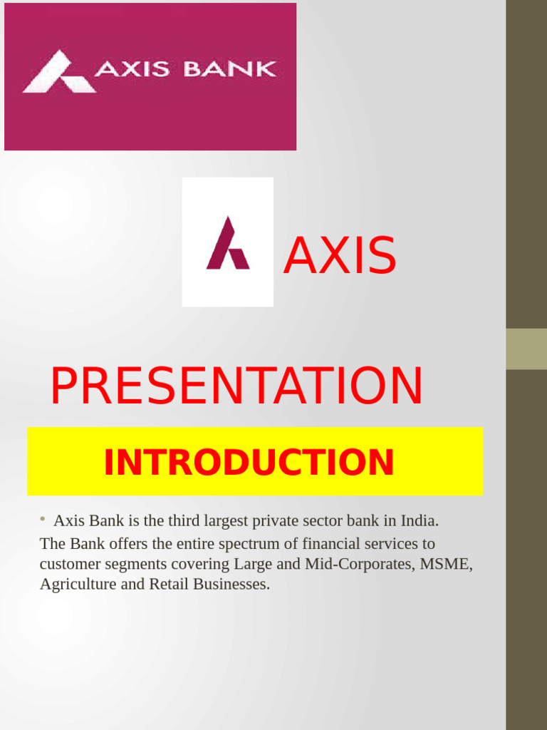 Axis Bank Presentation | PDF