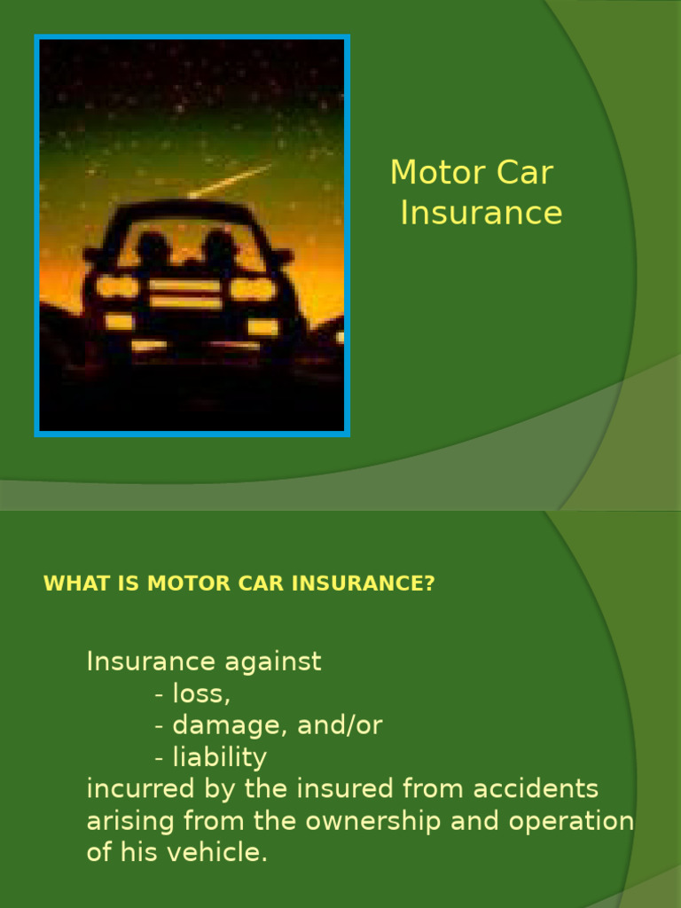Motor Car | PDF | Liability Insurance | Finance & Money Management