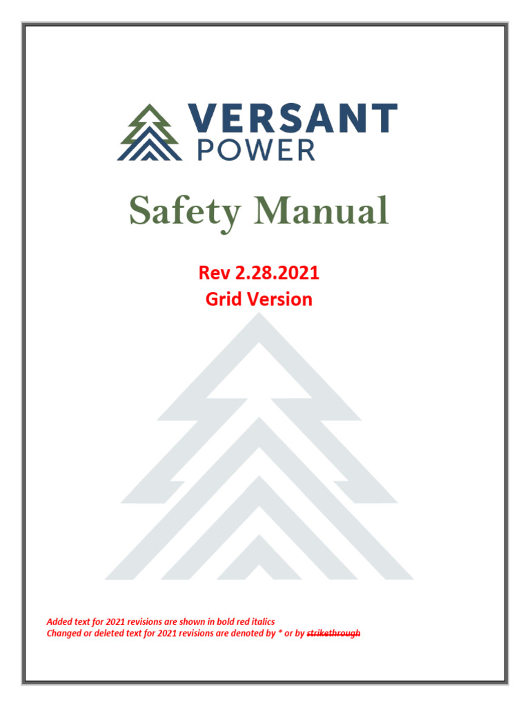 Versant Power Safety Manual Rev 2-28-21 | PDF