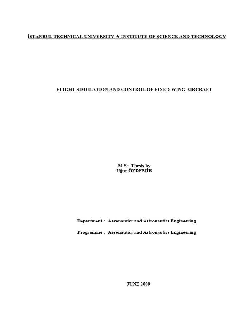 Flight Simulation and Control of Fixed-Wing Aircraft | PDF