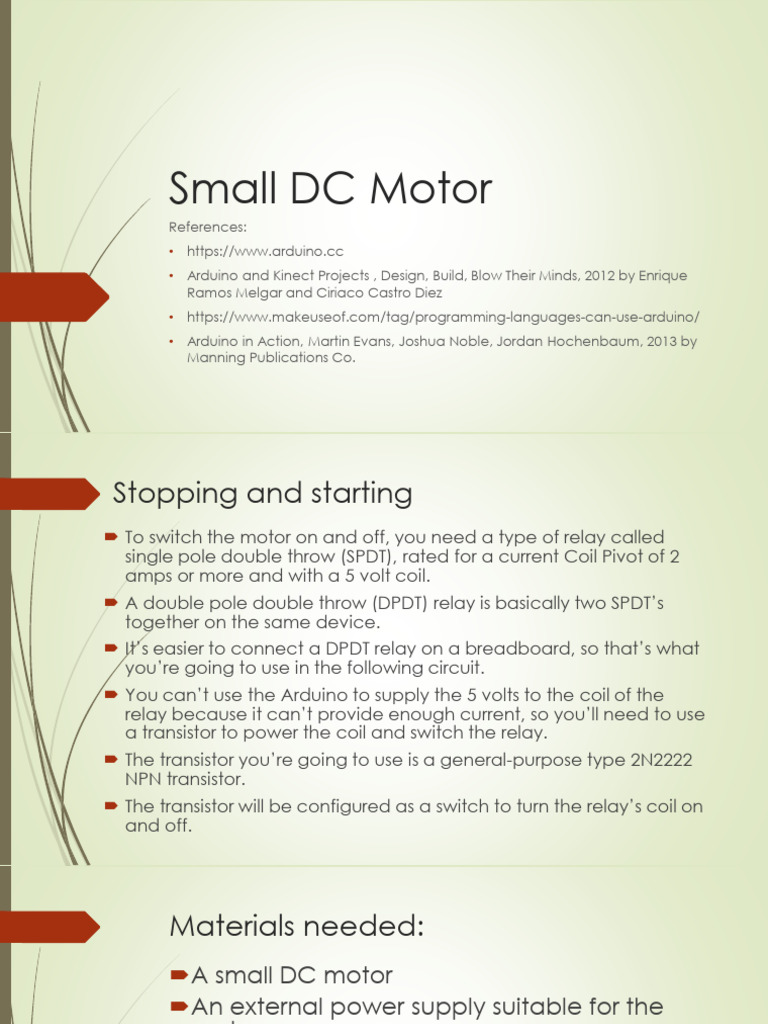 Lecture 2 Small DC Motor | PDF