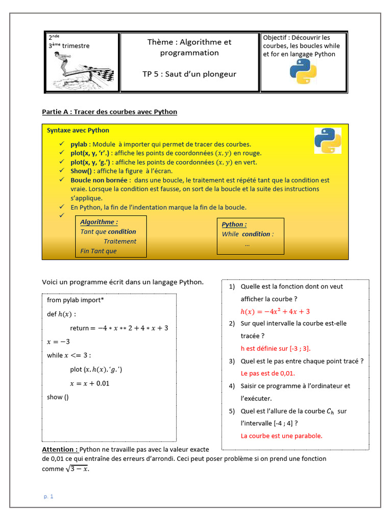 TP5 Plongeur Solution | PDF