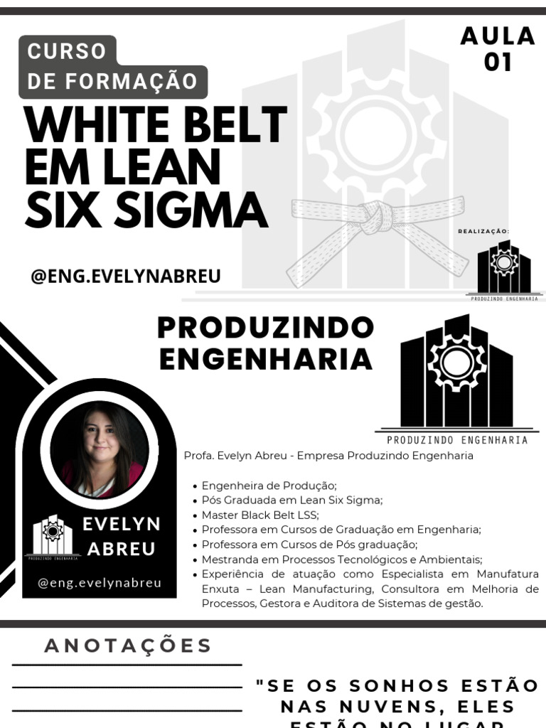Curso White Belt em Lean Six Sigma | PDF | Seis Sigma | Fabricação enxuta