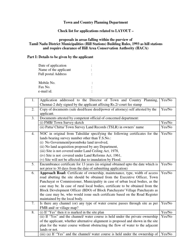 Checklist Layout HACA | PDF