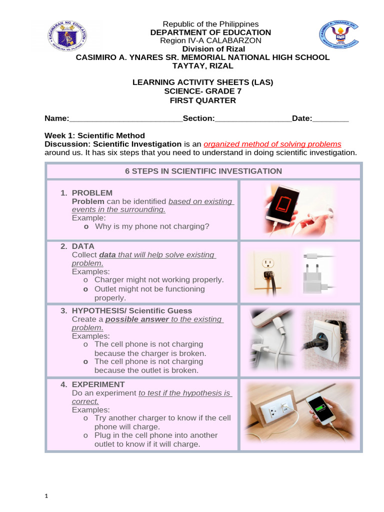 1st QTR Scientific Method Science | PDF