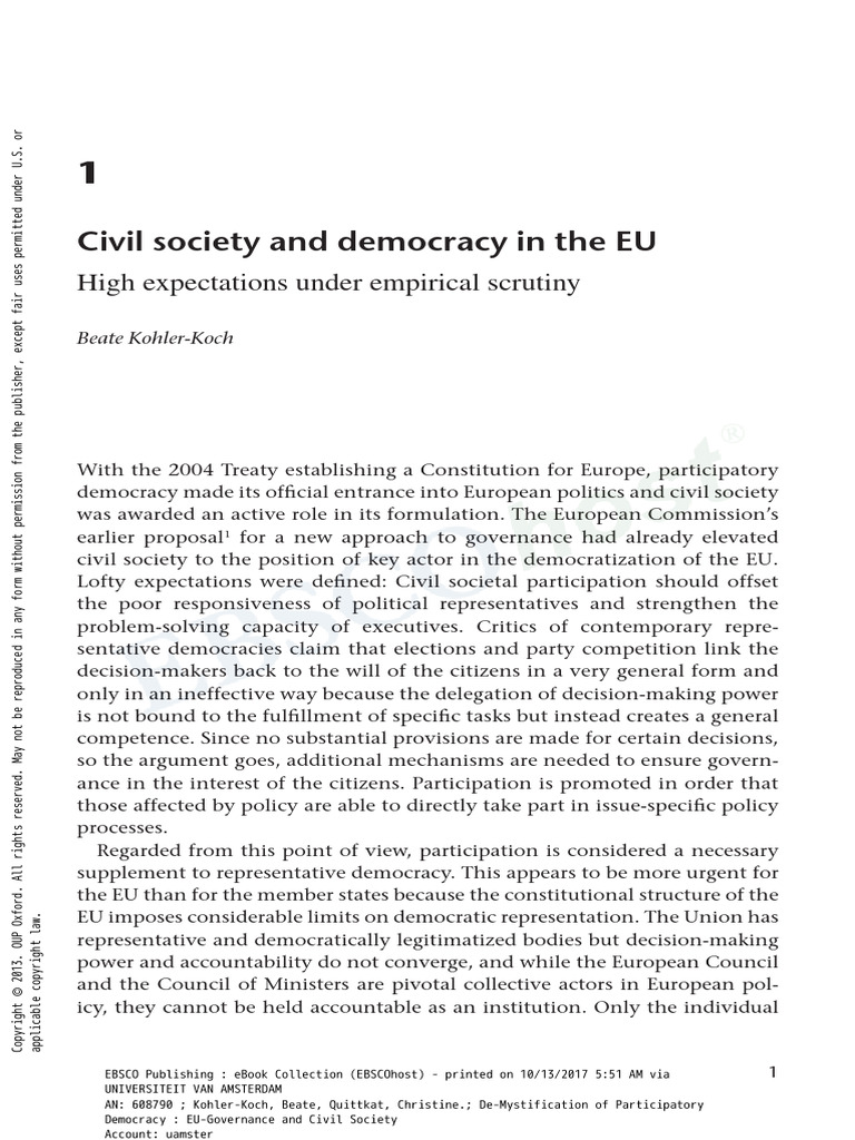 Civil Society and Democracy | PDF