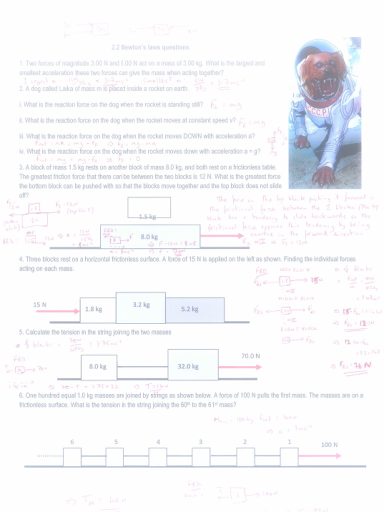 A.2 OLD - Newtons Laws Questions Answers | PDF