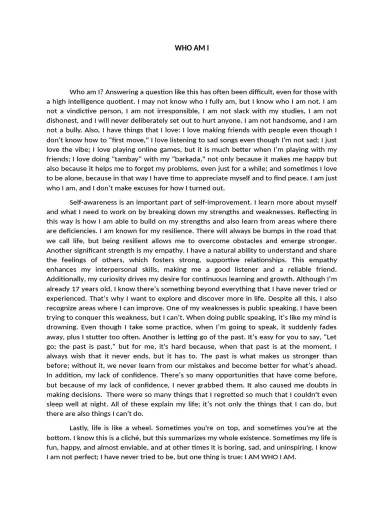 Who Am I | PDF