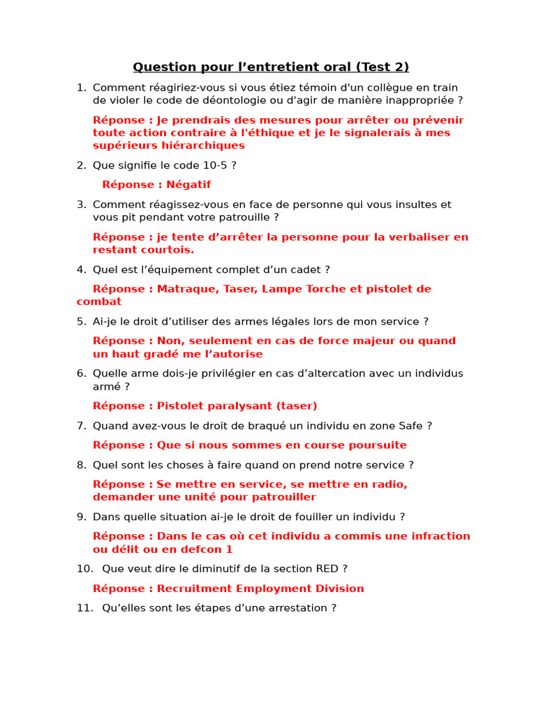 Question LSPD | PDF