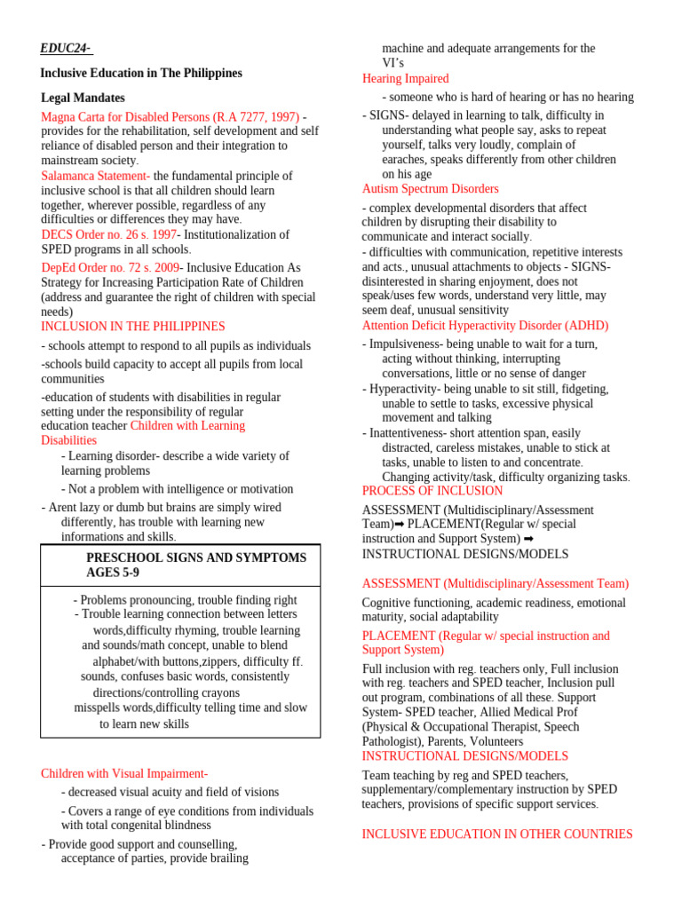 Inclusive Education in the Philippines | PDF | Inclusion (Education ...